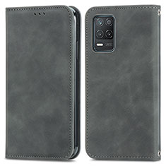 Coque Portefeuille Livre Cuir Etui Clapet S04D pour Realme 8 5G Gris