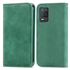 Coque Portefeuille Livre Cuir Etui Clapet S04D pour Realme 8 5G Vert