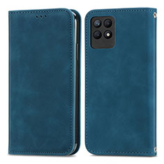 Coque Portefeuille Livre Cuir Etui Clapet S04D pour Realme 8i Bleu