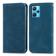 Coque Portefeuille Livre Cuir Etui Clapet S04D pour Realme 9 4G Bleu