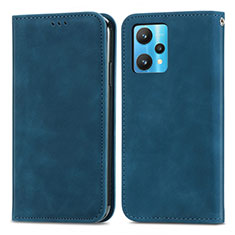 Coque Portefeuille Livre Cuir Etui Clapet S04D pour Realme 9 5G Bleu