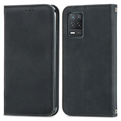 Coque Portefeuille Livre Cuir Etui Clapet S04D pour Realme 9 5G India Noir