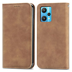 Coque Portefeuille Livre Cuir Etui Clapet S04D pour Realme 9 Pro+ Plus 5G Marron