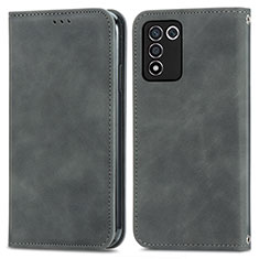 Coque Portefeuille Livre Cuir Etui Clapet S04D pour Realme 9 SE 5G Gris