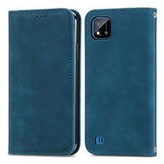 Coque Portefeuille Livre Cuir Etui Clapet S04D pour Realme C11 (2021) Bleu