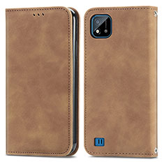 Coque Portefeuille Livre Cuir Etui Clapet S04D pour Realme C11 (2021) Marron