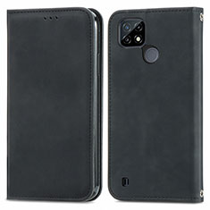 Coque Portefeuille Livre Cuir Etui Clapet S04D pour Realme C21 Noir