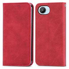 Coque Portefeuille Livre Cuir Etui Clapet S04D pour Realme C30 Rouge