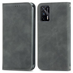 Coque Portefeuille Livre Cuir Etui Clapet S04D pour Realme GT 5G Gris