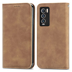 Coque Portefeuille Livre Cuir Etui Clapet S04D pour Realme GT Master Explorer 5G Marron