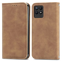 Coque Portefeuille Livre Cuir Etui Clapet S04D pour Realme Narzo 50 4G Marron