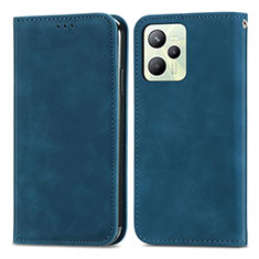 Coque Portefeuille Livre Cuir Etui Clapet S04D pour Realme Narzo 50A Prime Bleu