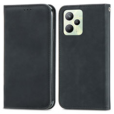 Coque Portefeuille Livre Cuir Etui Clapet S04D pour Realme Narzo 50A Prime Noir