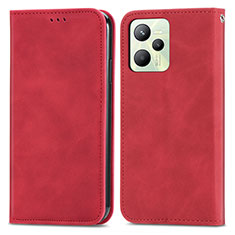 Coque Portefeuille Livre Cuir Etui Clapet S04D pour Realme Narzo 50A Prime Rouge