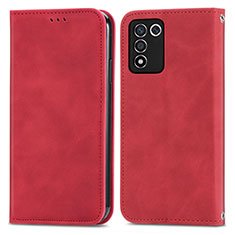 Coque Portefeuille Livre Cuir Etui Clapet S04D pour Realme Q3t 5G Rouge