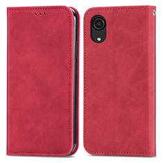 Coque Portefeuille Livre Cuir Etui Clapet S04D pour Samsung Galaxy A03 Core Rouge