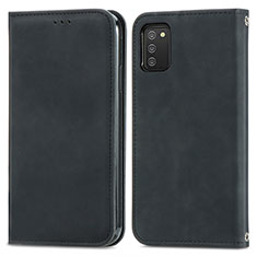 Coque Portefeuille Livre Cuir Etui Clapet S04D pour Samsung Galaxy A03s Noir