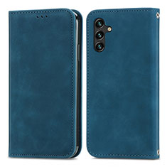 Coque Portefeuille Livre Cuir Etui Clapet S04D pour Samsung Galaxy A04s Bleu