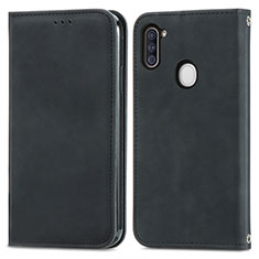 Coque Portefeuille Livre Cuir Etui Clapet S04D pour Samsung Galaxy A11 Noir