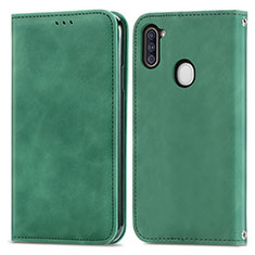 Coque Portefeuille Livre Cuir Etui Clapet S04D pour Samsung Galaxy A11 Vert