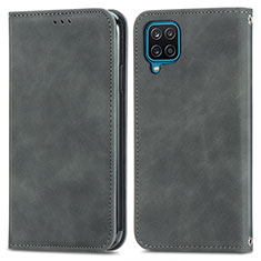 Coque Portefeuille Livre Cuir Etui Clapet S04D pour Samsung Galaxy A12 5G Gris
