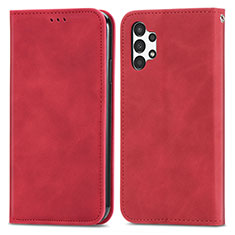 Coque Portefeuille Livre Cuir Etui Clapet S04D pour Samsung Galaxy A13 4G Rouge