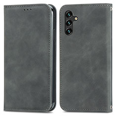 Coque Portefeuille Livre Cuir Etui Clapet S04D pour Samsung Galaxy A13 5G Gris