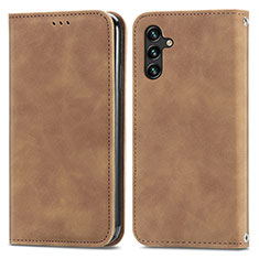 Coque Portefeuille Livre Cuir Etui Clapet S04D pour Samsung Galaxy A13 5G Marron