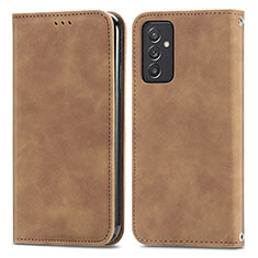 Coque Portefeuille Livre Cuir Etui Clapet S04D pour Samsung Galaxy A15 LTE Marron