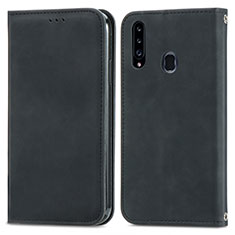 Coque Portefeuille Livre Cuir Etui Clapet S04D pour Samsung Galaxy A20s Noir