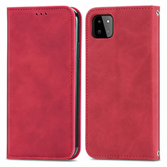 Coque Portefeuille Livre Cuir Etui Clapet S04D pour Samsung Galaxy A22 5G Rouge