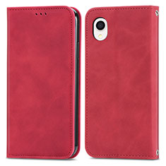 Coque Portefeuille Livre Cuir Etui Clapet S04D pour Samsung Galaxy A22 5G SC-56B Rouge