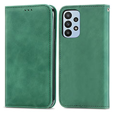 Coque Portefeuille Livre Cuir Etui Clapet S04D pour Samsung Galaxy A23 4G Vert