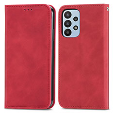 Coque Portefeuille Livre Cuir Etui Clapet S04D pour Samsung Galaxy A23 5G Rouge