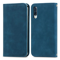 Coque Portefeuille Livre Cuir Etui Clapet S04D pour Samsung Galaxy A30S Bleu