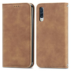 Coque Portefeuille Livre Cuir Etui Clapet S04D pour Samsung Galaxy A30S Marron