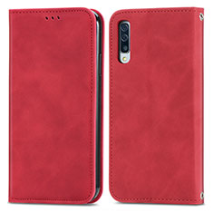 Coque Portefeuille Livre Cuir Etui Clapet S04D pour Samsung Galaxy A30S Rouge