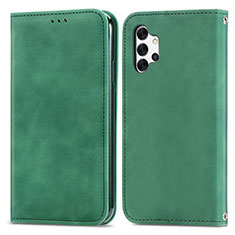 Coque Portefeuille Livre Cuir Etui Clapet S04D pour Samsung Galaxy A32 4G Vert