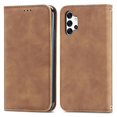 Coque Portefeuille Livre Cuir Etui Clapet S04D pour Samsung Galaxy A32 5G Marron