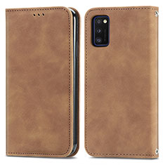 Coque Portefeuille Livre Cuir Etui Clapet S04D pour Samsung Galaxy A41 Marron