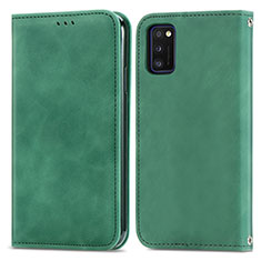 Coque Portefeuille Livre Cuir Etui Clapet S04D pour Samsung Galaxy A41 Vert