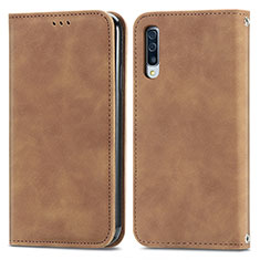 Coque Portefeuille Livre Cuir Etui Clapet S04D pour Samsung Galaxy A50S Marron