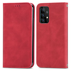 Coque Portefeuille Livre Cuir Etui Clapet S04D pour Samsung Galaxy A52 4G Rouge