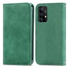 Coque Portefeuille Livre Cuir Etui Clapet S04D pour Samsung Galaxy A52 4G Vert