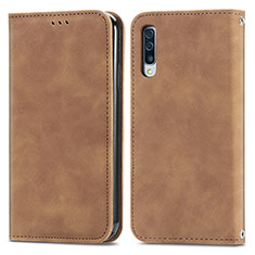 Coque Portefeuille Livre Cuir Etui Clapet S04D pour Samsung Galaxy A70 Marron