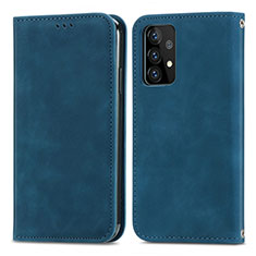 Coque Portefeuille Livre Cuir Etui Clapet S04D pour Samsung Galaxy A72 5G Bleu