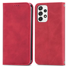 Coque Portefeuille Livre Cuir Etui Clapet S04D pour Samsung Galaxy A73 5G Rouge