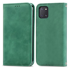 Coque Portefeuille Livre Cuir Etui Clapet S04D pour Samsung Galaxy A81 Vert