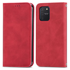 Coque Portefeuille Livre Cuir Etui Clapet S04D pour Samsung Galaxy A91 Rouge