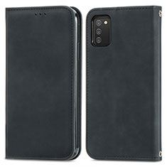 Coque Portefeuille Livre Cuir Etui Clapet S04D pour Samsung Galaxy F02S SM-E025F Noir